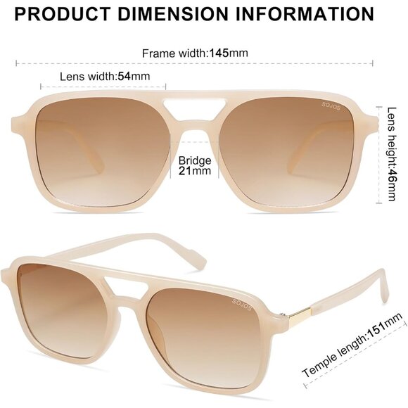 🆕 Men Brown Retro Aviator Sunglasses Trendy Rectangle Shades Stylish Design Fit - Picture 8 of 8